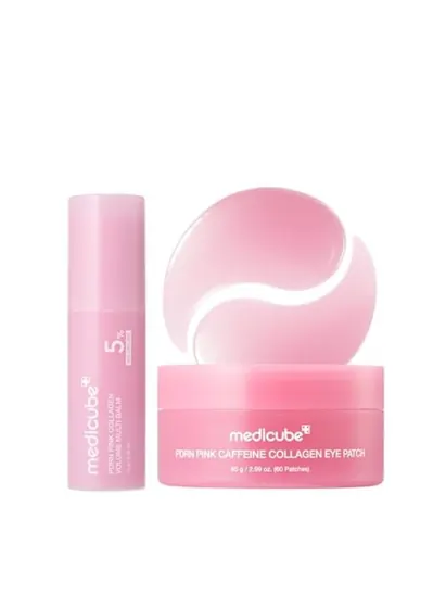 Medicube PDRN Eye Glow Duo: PDRN Collagen Volume Multi Balm Stick |10g and Caffeine Eye Patches | 85g